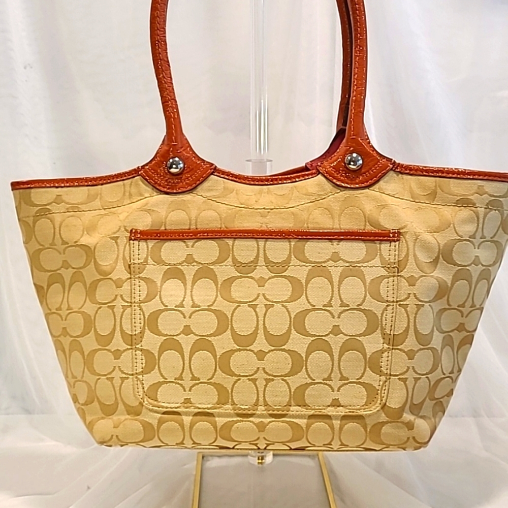 Coach Beige and Orange Floral Tote - Picture 10 of 10